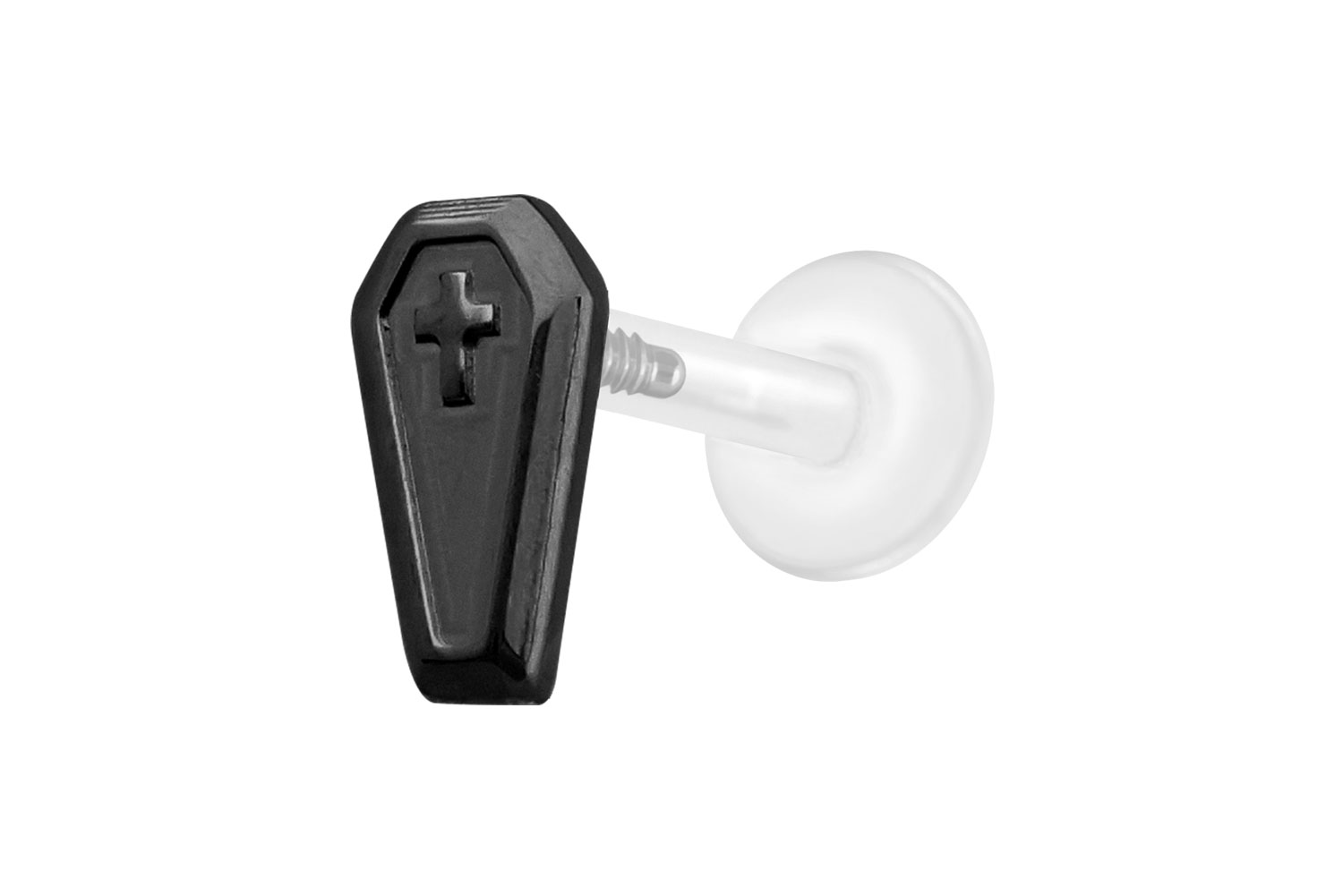 PTFE Labret Piercing mit Innengewinde + Titan-Aufsatz SARG